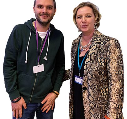 Nicolas Dutriaux et Christelle Graf, lors des Journées du Collège national des sages-femmes de France.